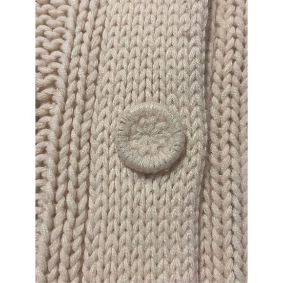 Virgin Acrylic Fiber sweater made in Korea crochet buttons size medium cream - Picture 5 of 11